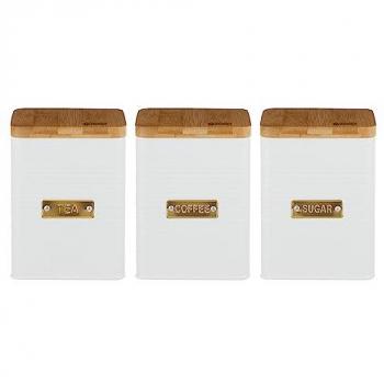 Otto Three‑Pack: White Square Beverage & Sugar Containers