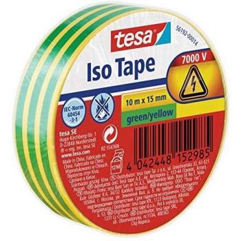 Tesa Electrical Tape Green/Yellow 10 m x 15 mm