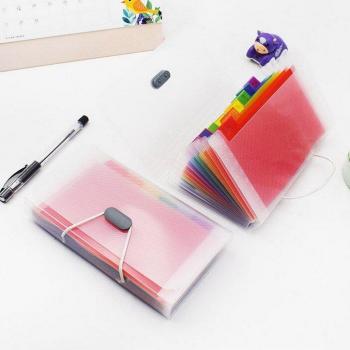 Organizador de papelería A6 en plástico, 13 compartimentos