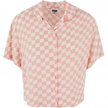 Urban Classics Camicia Rosa a Maniche Corte Viscosa Check XL