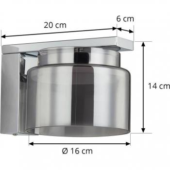 Smoke Grey Lucande Diano Wall Fixture in Iron and Glass