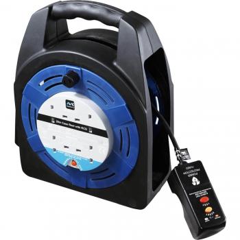 4 Socket 13A Cassette Reel Lead 20m Cable RCD Plug