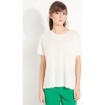 T-shirt Blanc AVA 6 en Cachemire