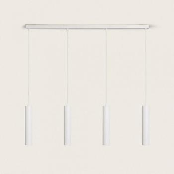 Aritz 4 spots blanc suspendu en aluminium