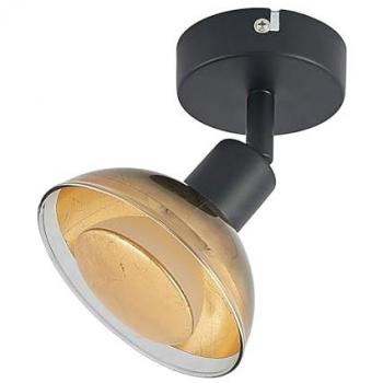 Lindby Spotlight Erin in Black and Gold, 12 cm Glass Diffuser