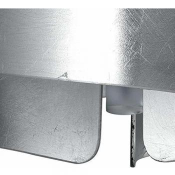 Curved Glass Semi Flush Ceiling Light, Silver Leaf, E27