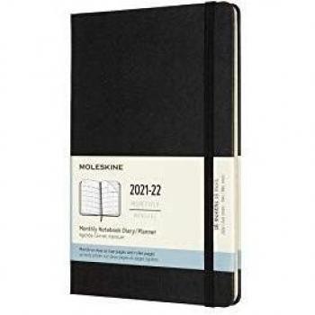 Moleskine 2022 18-Month Monthly Large Hardcover Notebook: Black