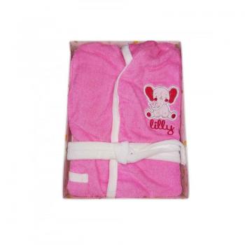 Albornoz de rizo para niña bebé color rosa 24 m