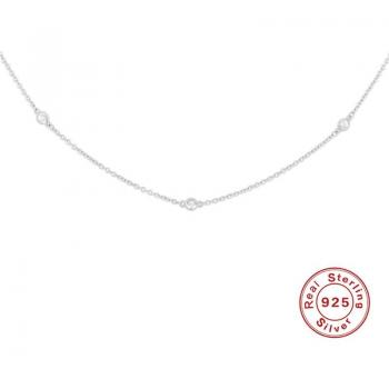 ROXI 925 Sterling Silber Schlüsselbein Kette mit Kristall