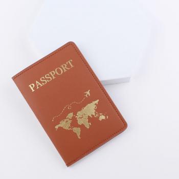PU Leather World Map Passport Holder Unisex