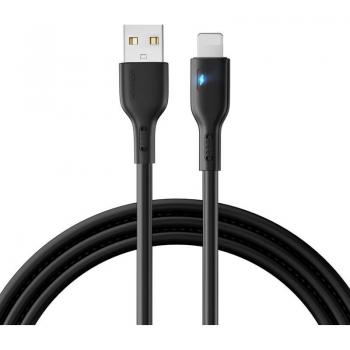 Cavo iPhone 2m con LED USB 2.4A Nero