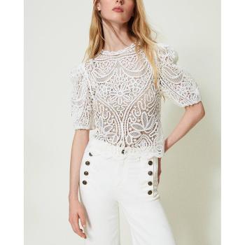 Top de Mujer Twinset Efecto Encaje