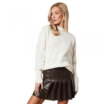 Oasis Women's Viscose Lace Tie-Back Jumper – White (Medium)