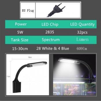Luz LED 10W con Clip para Acuarios