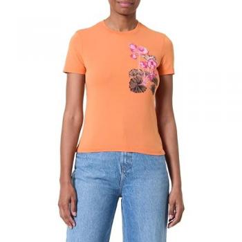 Desigual Maglietta Slim Fit Arancione 25SWTK48 Botanico