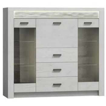 Commode Serfeno 105, Style Contemporain Blanc