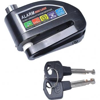 Motorcycle Security Disc Lock with Alarm and 2 Brass Keys