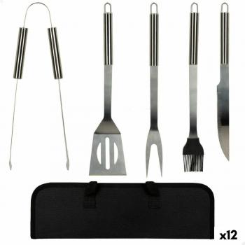 Barbecue Tool Kit 12 Pezzi: Manici Silicona, Ferri Acciaio Inossidabile (7,5x35x1,9 cm)