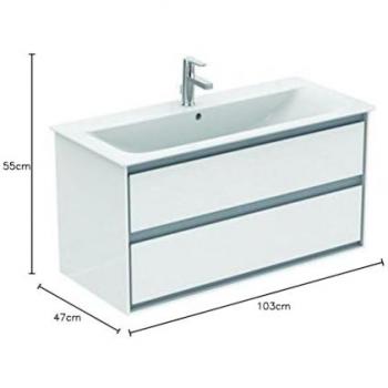 Ideal Standard Air Waschtischschrank, 2 Auszüge, Eiche grau Dekor