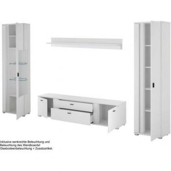 INOSIGN Wohnwand »LONG ISLAND«, 4 St., mit LED-Beleuchtung, 330 cm