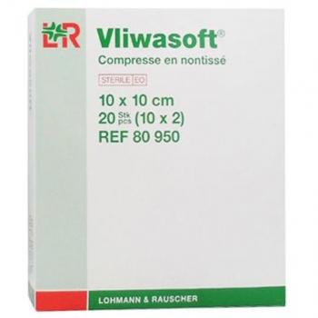 Compresses non tissées Vliwasoft, 10 x 10 cm, 2 x 10 sachets
