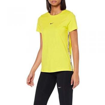 Nike W NSW Maglia con Logo e Nastro, T-shirt Donna, Giallo Opzionale, Media
