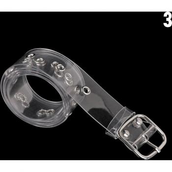 Cinturón Chic Transparente Mujer con Hebilla Cuadrada de Amor