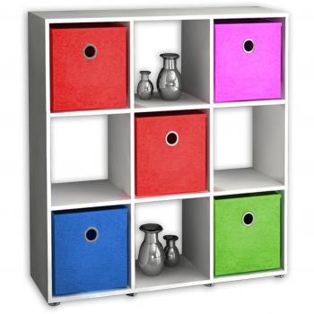 Standregal Benas 3x3 – Deko‑Schrank in Weiß