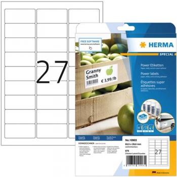 HERMA Power Etiket 63,5x29,6mm 675 Stuks Wit