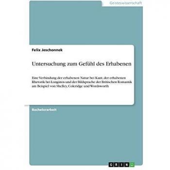 Untersuchung zum Gefühl des Erhabenen: Eine Verbindung der erhabenen Natur bei Kant, der erhabenen Rhetorik bei Longinos und der Bildsprache der ... von Shelley, Coleridge und Wordsworth