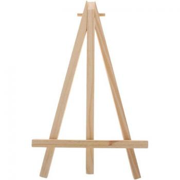 Chevalet trépied en bois naturel, présentoir table mariage/reunion, porte-cartes nom, jouet créatif peinture enfant, modèle artisanal C26