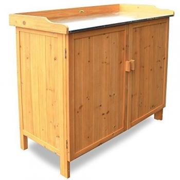 HABAU Table de Terrasse Crème avec Meuble Bas – 98 × 48 × 95 cm