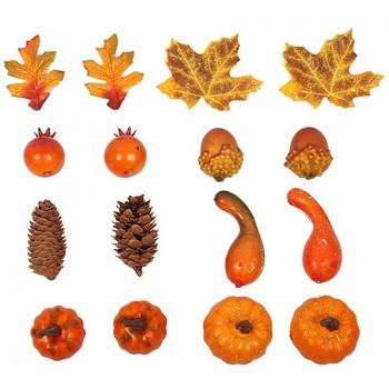 Artificial Pumpkin and Maple Leaf Garland Set