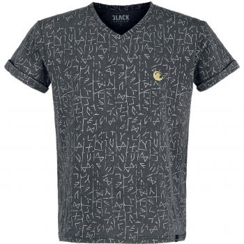 T‑shirt à manches courtes Black Premium by EMP, imprimé runes gris
