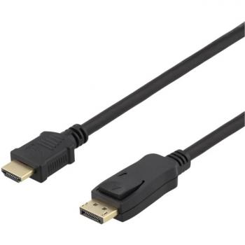 Deltaco HDMI DP-kabel 10m 4K 30Hz Svart