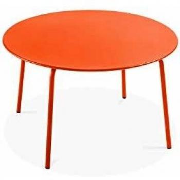 Tavolo rotondo da giardino in acciaio arancione 120 x 72 cm