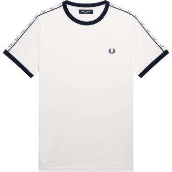 T-shirt Fred Perry Taped Ringer pour homme Blanc M