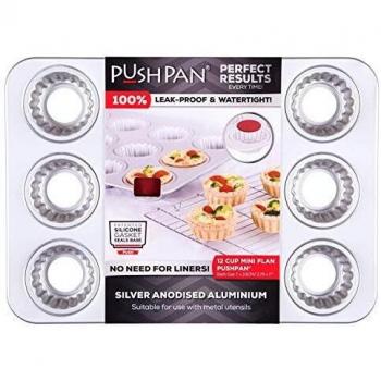 Mini Fluted Silver Tin Push‑Pan – 12 Cup Capacity