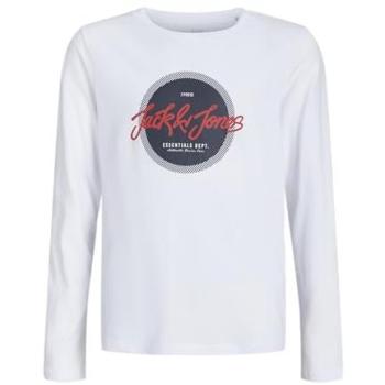 Jack & Jones Junior T-Shirt (Single Jersey) „JJURBAN TEE LS CREW NECK JNR“, 100 % Baumwolle, Größe 140, weiß
