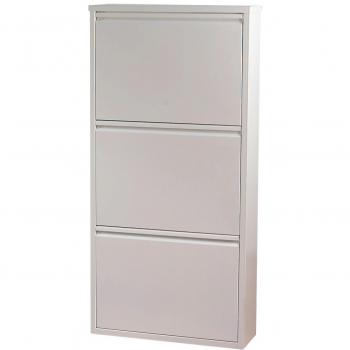 Meuble à chaussures DECLIKDECO 3 abattants Blanc Métal Design contemporain (variante)