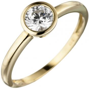 Jobo Goldring 333 Damen Gelbgold mit Zirkonia Größe 56