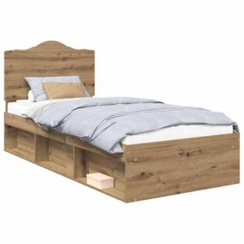 VidaXL Artisan Oak Bed Frame – 75×190 cm, Pine