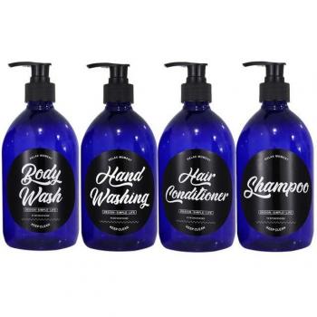 Set de 4 Botellas Marrones 16,9 oz – Ducha y Belleza