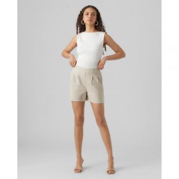 Shorts en lin pour femme à taille élastique
