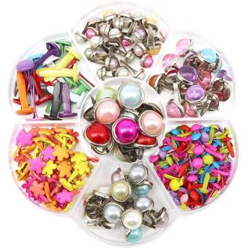 Round Rhinestone Metal Brads for Card Making