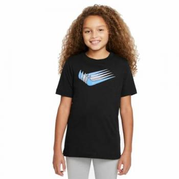 Camiseta Infantil Nike U NSW Core Brandmark 3, Negra/Multicolor, Talla X-Small