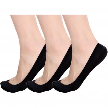 Ladies No Show Non-slip Low Cut Socks (Black, 4 Pairs)