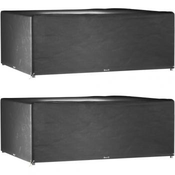 Housse de protection pour mobilier de jardin 2 pcs 16 œillets rectangulaire