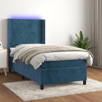 Cama Blanda LED Azul Oscuro 100x200