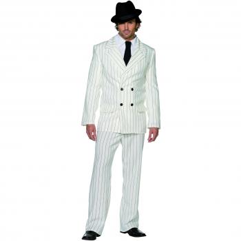 Men's White Striped Gangster Outfit